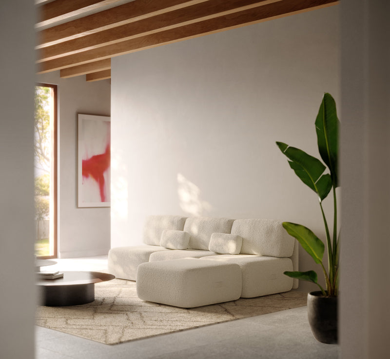 How to place cushions on a cheslong sofa
